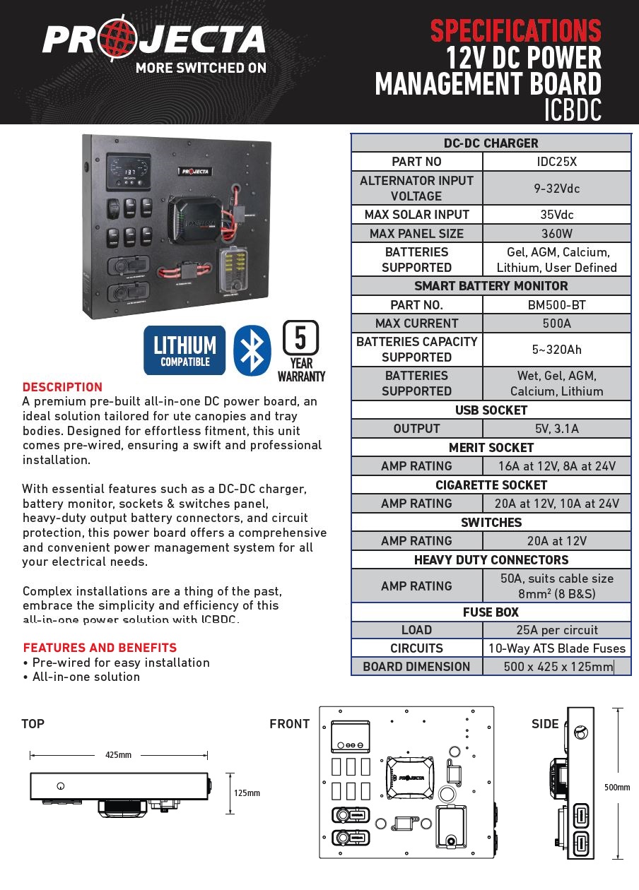 Projecta ICBDC 12V DC Power Managment Board